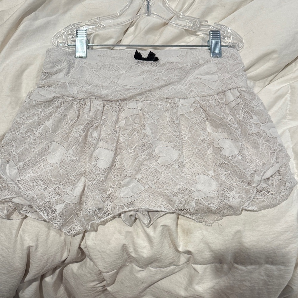 Lace Mini Skirt in Cream